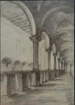 Rows of columns give Alvar Aalto’s suggestion a regal feel. The drawing is from the archives of Jämsä parish