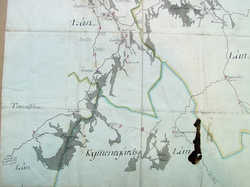 Päijänteen pohjoisosan tiet ja vesistöt 1742