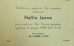 Elokuvan kutsuvierasnäytös oli 8.9.1950 Helsingin Bio Rexissä, mutta ”maailman ensi-ilta”, josta lehdet laajasti uutisoivat oli 31.8.1950 Hallin täpötäydessä Korpi-Elossa.