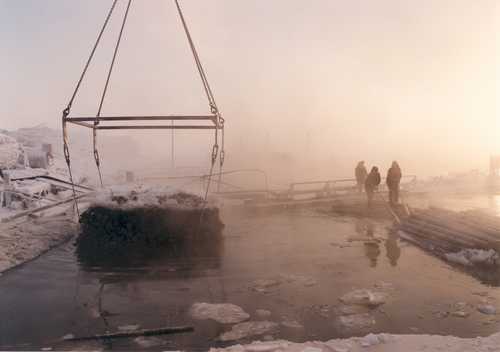 Wintry wood handling at Kaipola in 1987