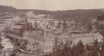 Patalankoski paper mill and grinding mill in 1907