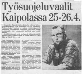 Suomen Sosiaalidemokraatti -lehden artikkeli 1974