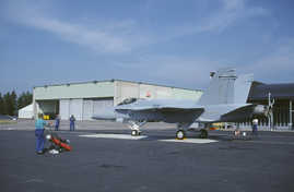 The Hornet HN-413 at the aircraft factory in Halli in August 199