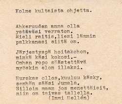 Immin runo Kolme kultaista ohjetta