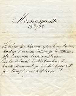 Immin runo morsiusparille