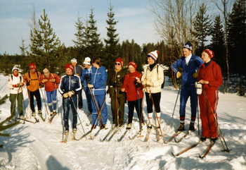 Hiihtoretki Mon Reposiin helmikuussa 1982.