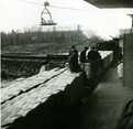   The works engine has brought pulp bales to Alaja harbour for loading into barges in 1946.