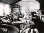   The hollander salle of Hovilanhaara paper mill. At the front, rolled pulp and folded sheets of mechanical pulp.