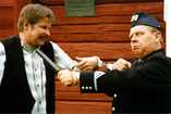   The howling miller at the J J in 1996. Antti Ojansivu and Seppo Väänänen on the summer theatre stage. Picture J J