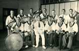   The Jämsänkoski works band was established at the end of the 1800s, and soon became a part of the operation of Jämsänkoski volunteer fire brigade. In 1934 -1944 its operation was under the command of the Civil Guard. Photo: Foto Roos 1934.