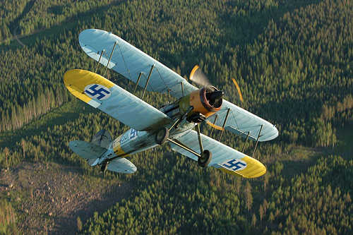 Gloster Gauntlet Mk. II GT-400 above forest district.