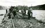 lehtinen,  (c) Jämsän kaupunki, Lehtisen kokoelma,  Jämsä - Orivesi rataa rakennetaan 1950