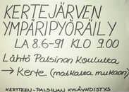 Kertejärven ympäripyöräilyn mainos 1991